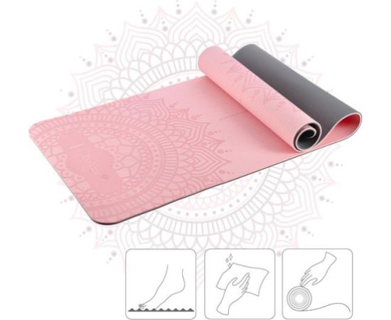 Jogas paklājiņš YM10 YOGA MAT TPE LIGHT PINK HMS