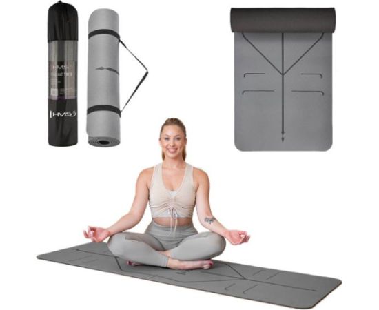 Jogas paklājiņš YM10 YOGA MAT TPE GRAY TPE HMS