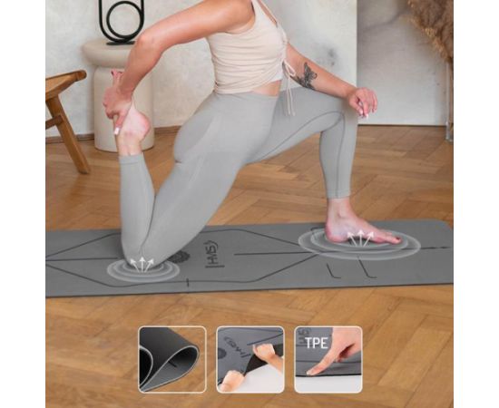 Jogas paklājiņš YM10 YOGA MAT TPE GRAY TPE HMS