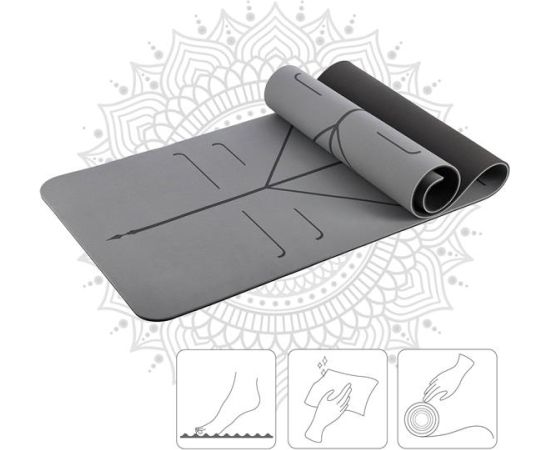 Jogas paklājiņš YM10 YOGA MAT TPE GRAY TPE HMS