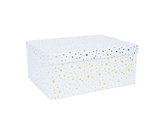 Box DIANA-7, with a lid 25x18xH10,5cm, white/gold