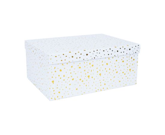 Box DIANA-6, with a lid 27x20xH12cm, white/gold