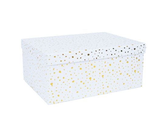 Box DIANA-3, with a lid 33x25,5xH14,5cm, white/gold