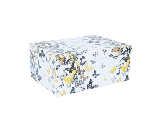 Box DIANA-8, with a lid 23x16,5xH10cm, white/butterfly