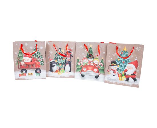 Gift bag MERRY M, 26x32x12cm, mix