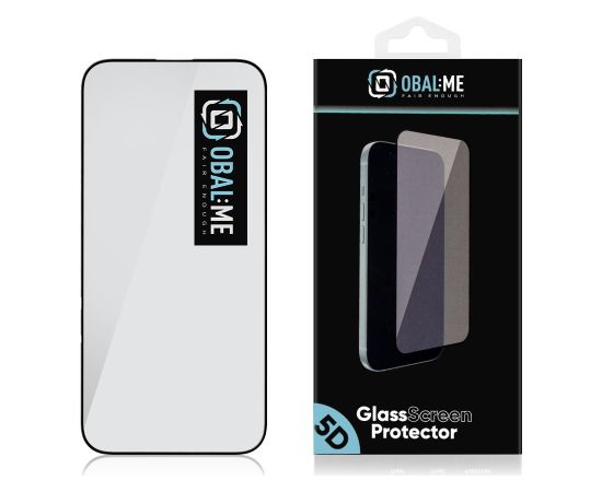 OBAL:ME 5D Glass Screen Protector for Apple iPhone 16 Pro Max Black