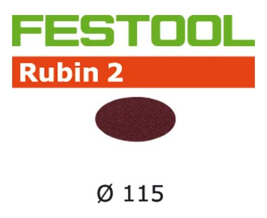 Festool Rotējošajām slīpmašīnām paredzētā smilšpapīra loksnes Rubin2; 115 mm; P120; 50 gab.