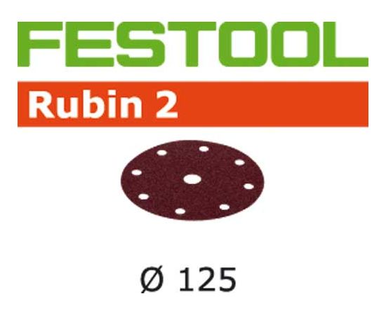 Festool Smilšpapīrs ekscentra slīpmašīnai Rubin2; 125 mm; P220; 10 gab.