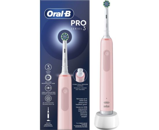 Szczoteczka Oral-B Oral-B Pro 3 Pink Cross Action różowy