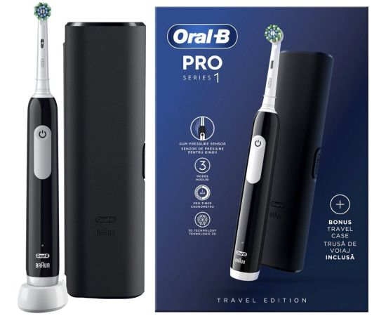 Szczoteczka Oral-B Pro Series 1 Cross Action + Etui Black