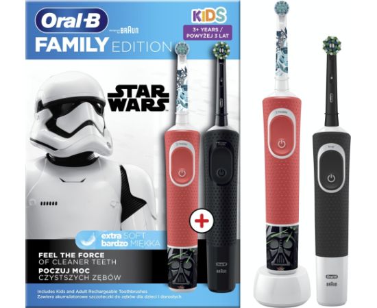 Szczoteczka Oral-B Vitality Kids D100 Star Wars + D103 Czerwona