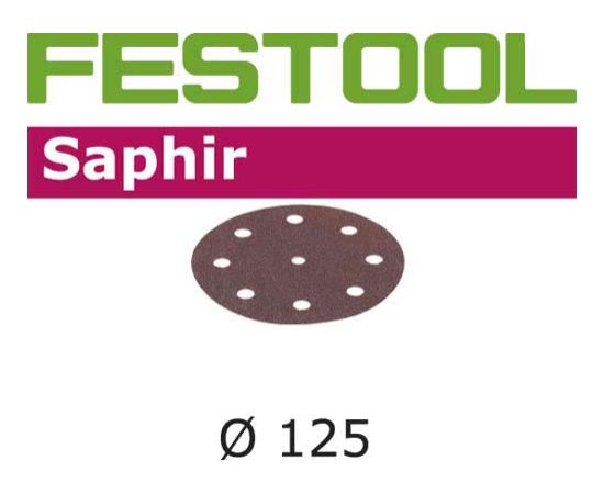 Festool Smilšpapīrs ekscentra slīpmašīnai Saphir; 125 mm; P80; 25 gab.