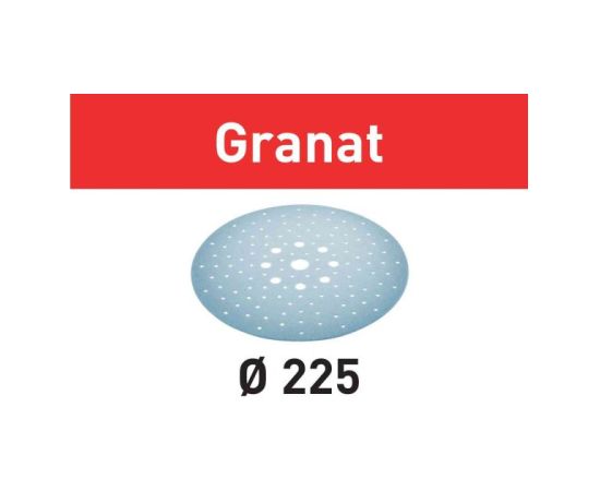 Smilšpapīrs ekscentra slīpmašīnai Festool Granat STF D225/128; Ø225 mm; P220; 25 gab.