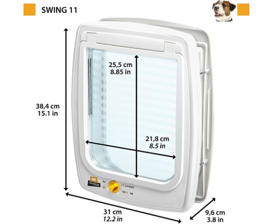 FERPLAST Swing 11 - Door for medium dogs and big cats, white