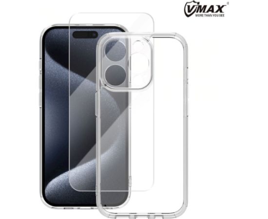 Vmax Set MagSafe Case Aizsargapvalks + Tempered Glass Aizsargstikls 2,5D Priekš Apple iPhone 16 Plus