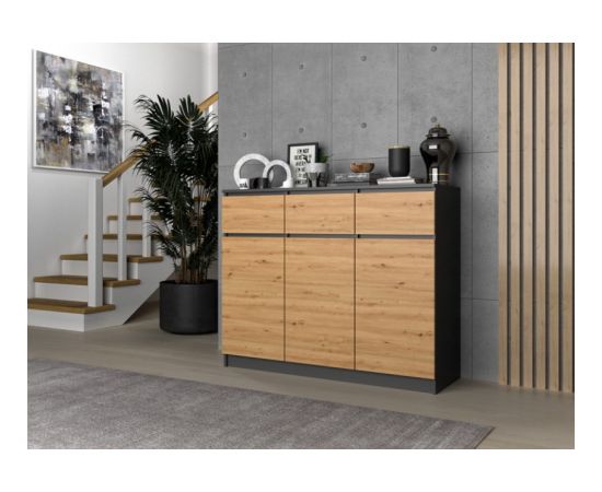 Top E Shop 3D3S chest of drawers 120x40x97 cm, anthracite/artisan