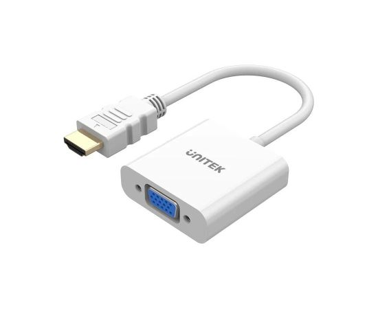 UNITEK ADAPTER HDMI - VGA, FULLHD 60HZ, WHT, M/F