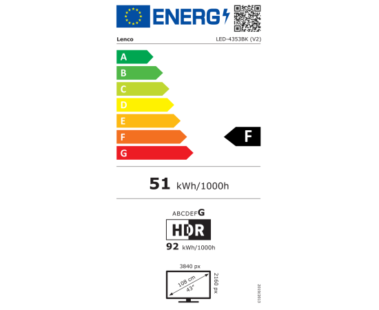 Televizors Lenco LED-4353BK 43" 4K Android-Smart-TV