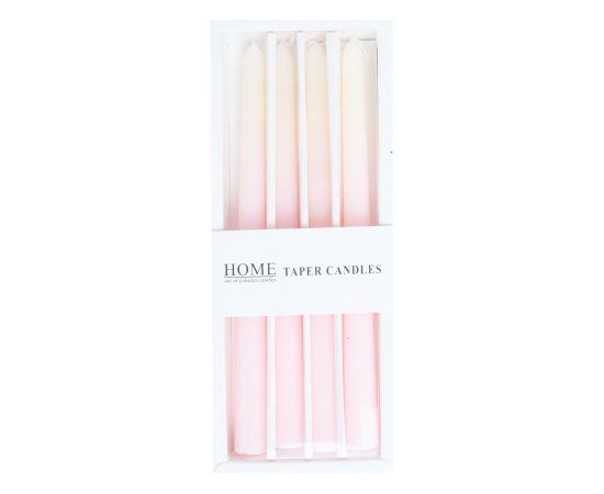 Candle CAROLA 25cm white/pink pearl