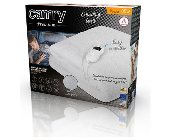 Adler Camry CR 7422 electric blanket 85 W White Polyester, Synthetic wool