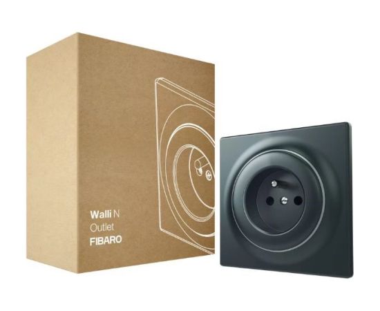 FIBARO Gniazdko Walli Outlet N typ E antracyt FGWSONE-011-8