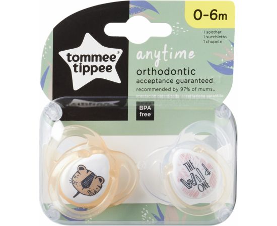 Tommee Tippee silikona māneklis 2vnt 0-6m Anytime 43335499