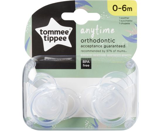 Tommee Tippee silikona māneklis 2vnt 0-6m Anytime 43335499