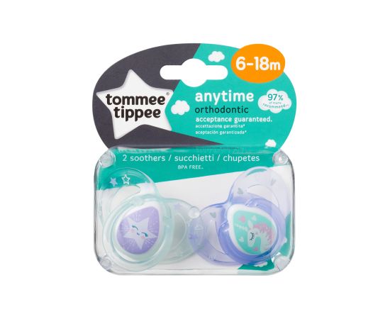 Tommee Tippee silikona māneklis 2vnt 6-18m Anytime 43354499