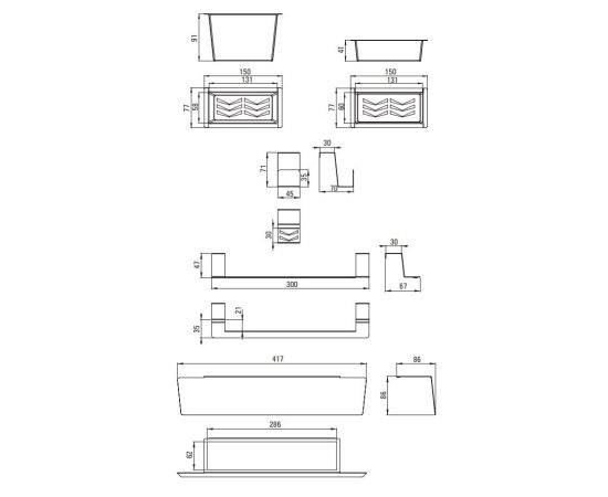 Deante Magnetic ZZMKA11O, Ø417mm Kronšteins Accessories set, for sink