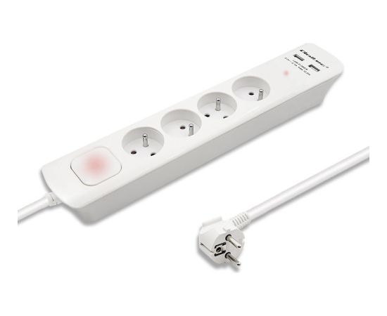 Qoltec 50282 surge protector White 4 AC outlet(s) 230 V 1.8 m