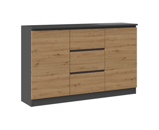 Top E Shop 2D3S chest of drawers 120x30x75 cm, anthracite/artisan