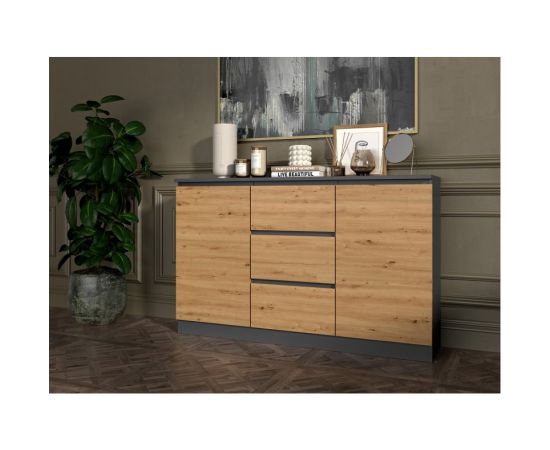 Top E Shop 2D3S chest of drawers 120x30x75 cm, anthracite/artisan