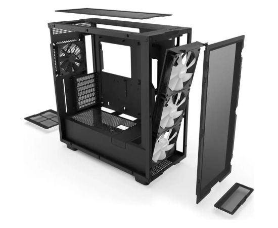 Case NZXT H7 Flow RGB MidiTower ATX EATX MicroATX MiniITX Colour Black CM-H72FB-R1