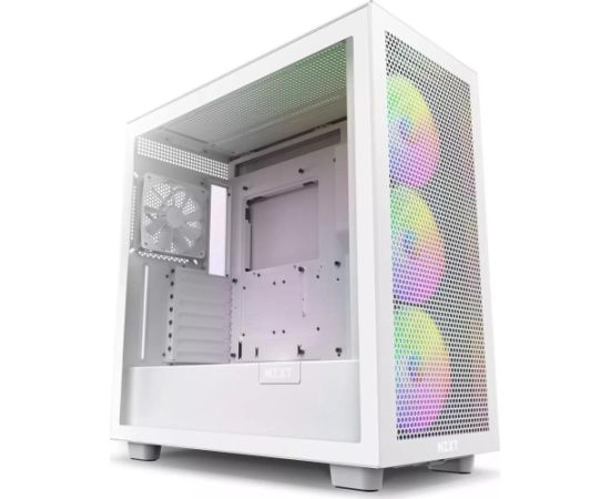 Case NZXT H7 Flow RGB MidiTower ATX EATX MicroATX MiniITX Colour White CM-H72FW-R1