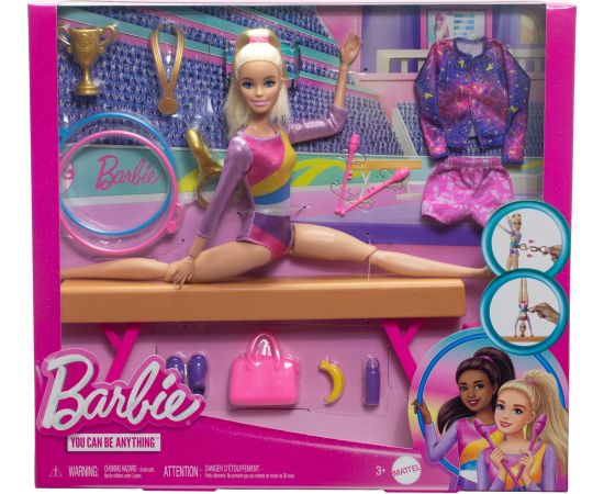 Lalka Barbie Mattel Gimnastyczka Zestaw (HRG52)