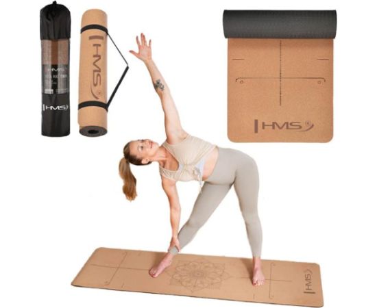 Jogas paklājiņš korķa pārklājums YM11 YOGA MAT TPE CORK HMS