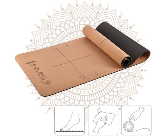 Jogas paklājiņš korķa pārklājums YM11 YOGA MAT TPE CORK HMS