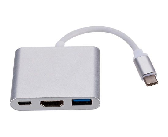 RoGer Multimedia Adapter Type-C to HDMI (4K @ 30Hz, 1080P @ 60Hz) + USB 3.0 Серебряный