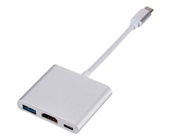 RoGer Multimedia Adapter Type-C to HDMI (4K @ 30Hz, 1080P @ 60Hz) + USB 3.0 Серебряный