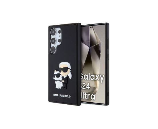 Karl Lagerfeld -  Karl Lagerfeld 3D Rubber Karl and Choupette Case for Samsung Galaxy S24 Ultra Black