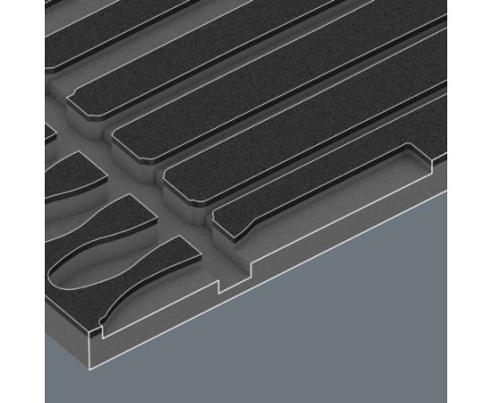 Wera 9783 foam insert PFERD file set 1, 6 pieces (black/grey, in foam insert for workshop trolley)