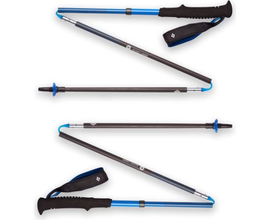 Black Diamond Distance Carbon Z Trekking poles, fitness equipment (blue, 1 pair, 130 cm)