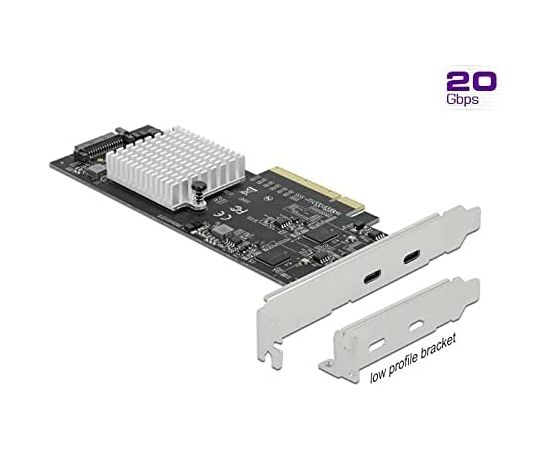 DeLOCK PCIe x8> 2xext. USB 20 Gbps USB-C - 89009