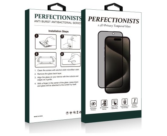 Защитное стекло дисплея 2.5D Privacy Perfectionists Tempered Glass Samsung S721 S24 FE черное