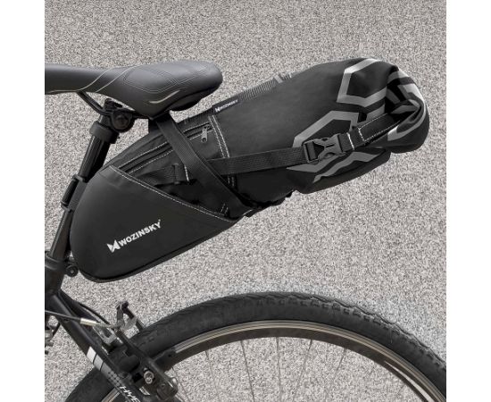 Wozinsky large roomy bicycle bag under the saddle 12 L black (WBB9BK)