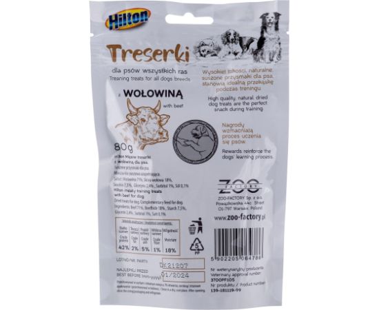 HILTON Treaning treats Beef - Dog treat - 80g