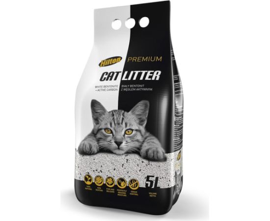 HILTON Bentonite with activated carbon White - cat litter - 5 l