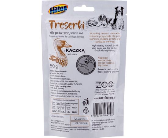 HILTON Treaning treats Duck - Dog treat - 80g