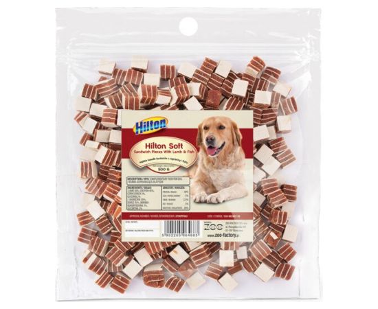 HILTON Sandwich pieces with lamb and fish - Dog treat - 500 g