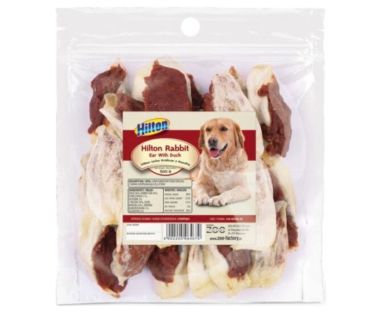 HILTON Rabbit ear with duck - dog chew - 500g